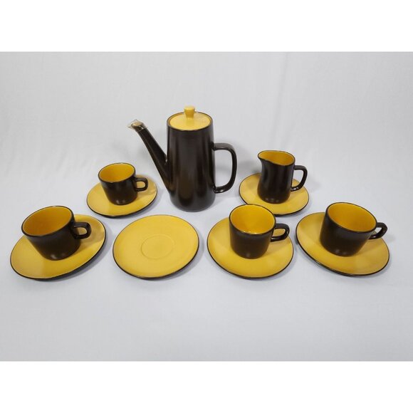 Mikasa Other - Vtg MIKASA Terra Stone JAPAN Coffee Tea Set‎ Cups Saucers Creamer MCM 7126